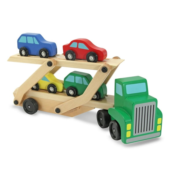Melissa & Doug Wooden Emergency Vehicle Set of 6 Wood Toy Toys Carrier for sale online
